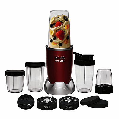 BG Inalsa Nutri Edge 5J Red Metallic, Metallic Silver