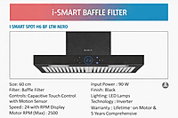 Kitchen Hood Elica 60 Ismart _BF_ NAC Touch MS 0000 … Black Nero Spot LTW H6